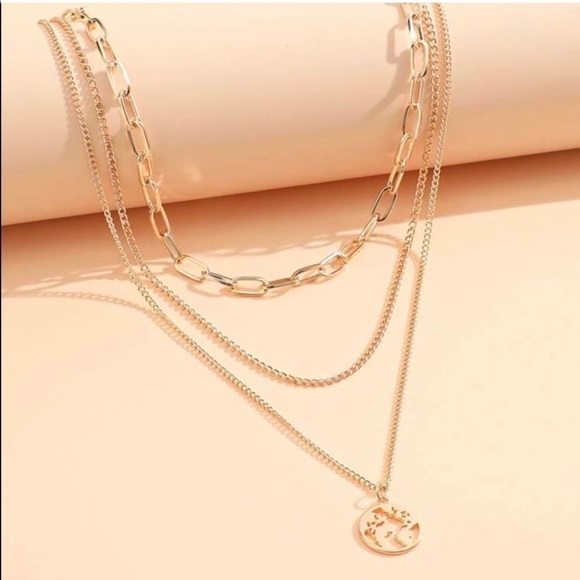 Jewelry - 3/$30 Gold Disc Layered Necklace